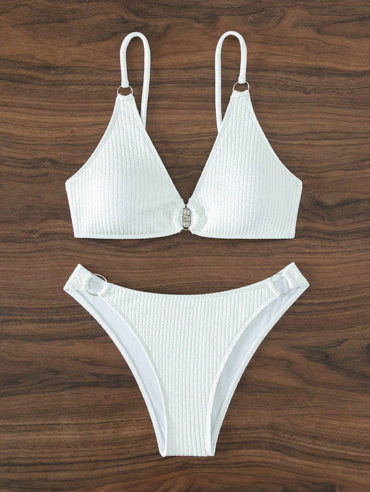 Damen Triangel-Bikini mit Ringverzierungen R&B