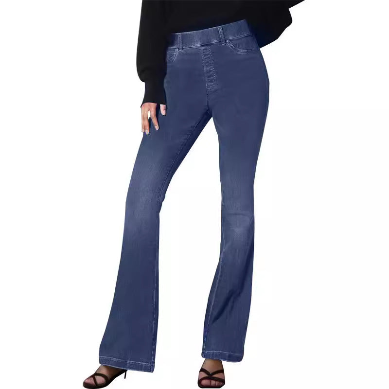 Damen Flared Jeans mit hoher Taille und dezentem Waschung R&B