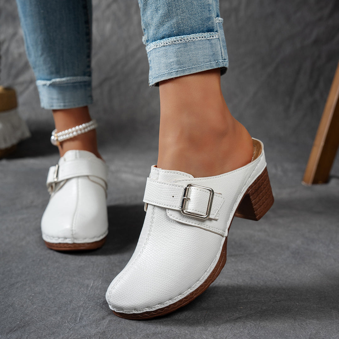 Damen Komfortable Clogs mit dekorativem Schnallenverschluss R&B