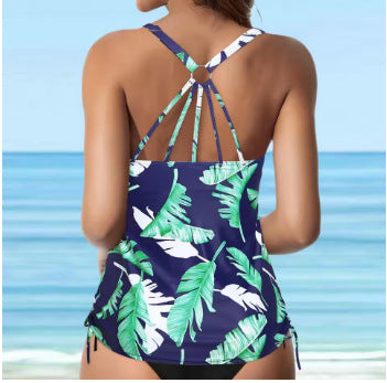 Damen lässiges Tankini-Oberteil mit Schnürung R&B