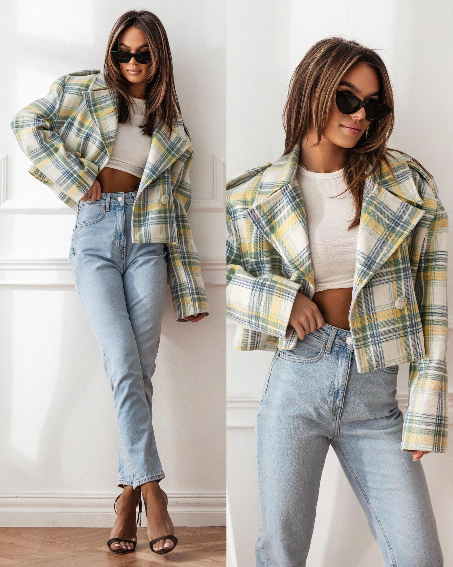 Damen Elegante Kurzjacke mit lässigem Schnitt und praktischen Taschen R&B