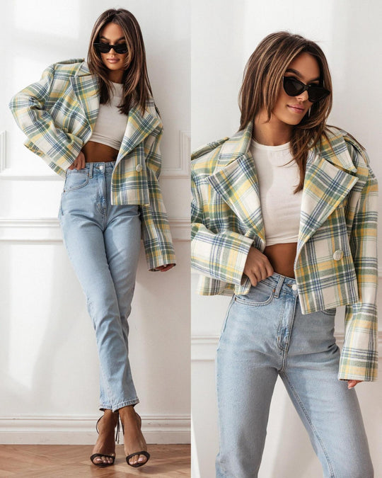 Damen Elegante Kurzjacke mit lässigem Schnitt und praktischen Taschen R&B