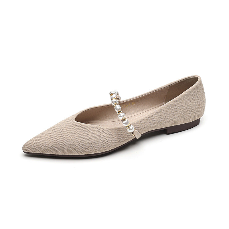 Damen Ballerinas mit modischer Perlen-Schnalle R&B