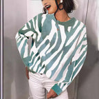 Damen Strickpullover mit modernem Streifenmuster und lässigem Schnitt R&B