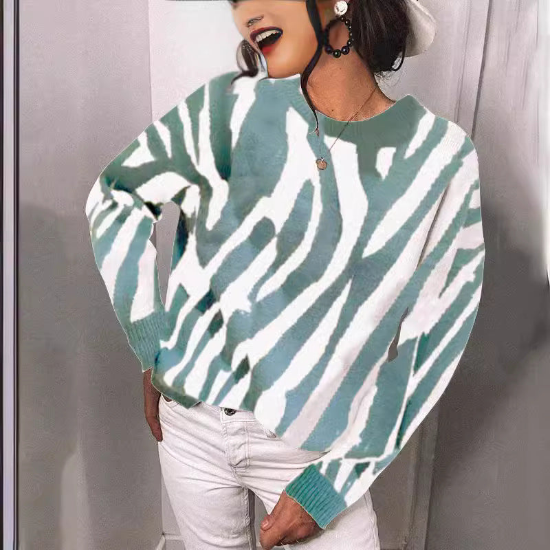 Damen Strickpullover mit modernem Streifenmuster und lässigem Schnitt R&B