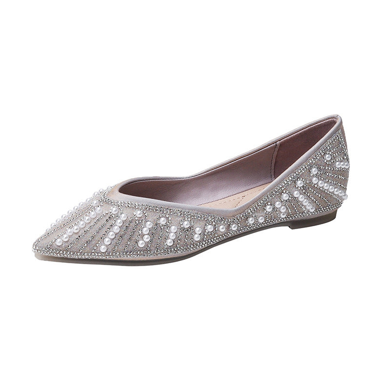 Damen Ballerinas mit funkelnden Perlen- und Strassdetails R&B