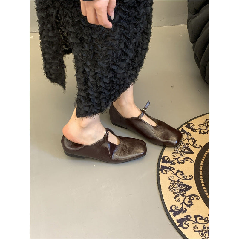 Damen elegante Ballerinas mit raffinierter Schnalle R&B