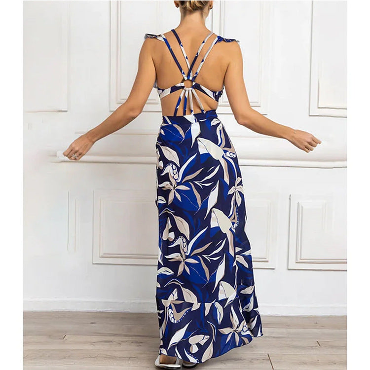 Damen Bikiniset mit elegantem Oberteil und fließendem Maxiröckchen R&B