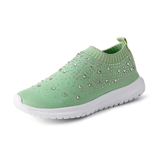 Damen modische Slip-On Sneakers mit Glitzerapplikationen R&B