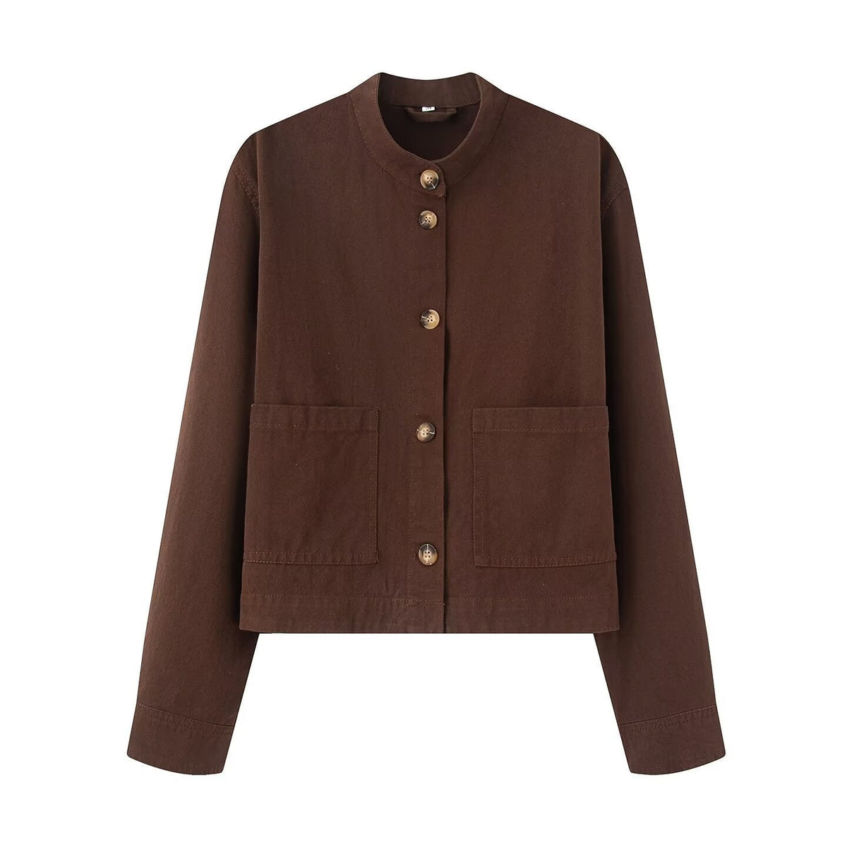 Damen Baumwolljacke mit Knopfleiste und praktischen Taschen R&B