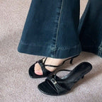 Damen Elegante und stilvolle Sling-Sandalen mit modischem Riemchen und hochkomfortablem Absatz R&B