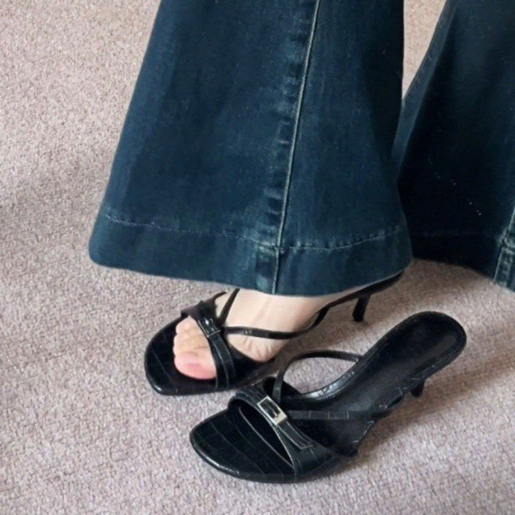 Damen Elegante und stilvolle Sling-Sandalen mit modischem Riemchen und hochkomfortablem Absatz R&B