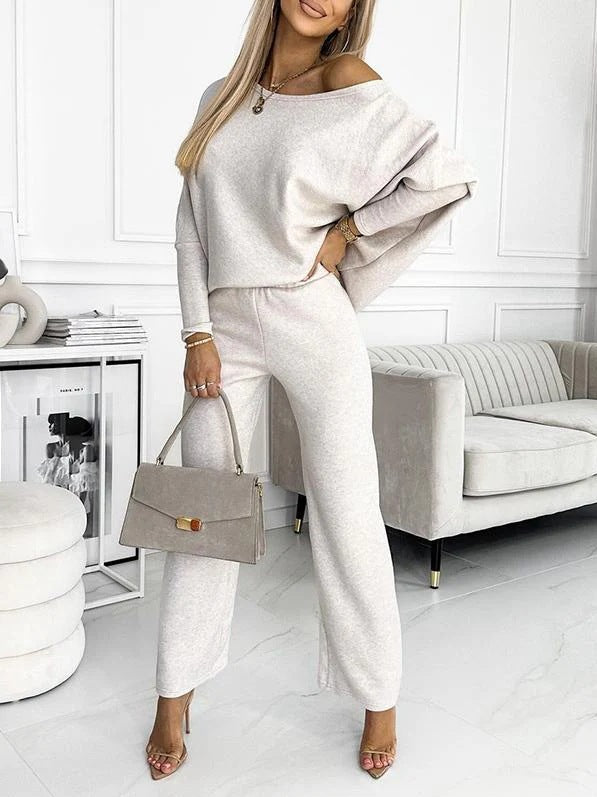 Damen lässiges Set aus Pullover und Hose mit weitem Schnitt R&B