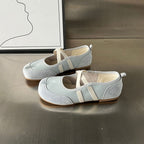 Damen Ballerinas mit feiner Lederoberfläche und komfortabler Sohle R&B