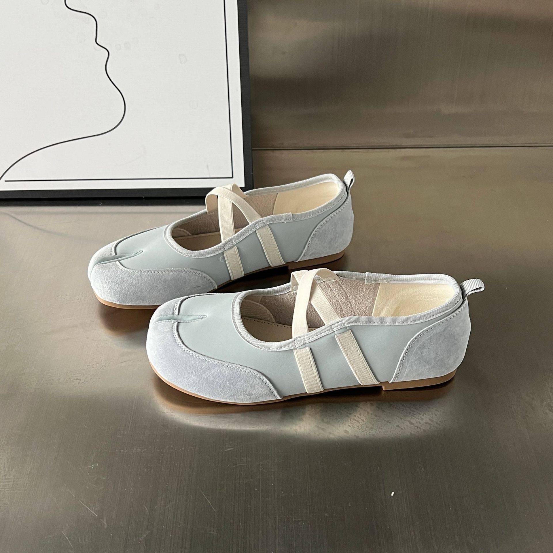 Damen Ballerinas mit feiner Lederoberfläche und komfortabler Sohle R&B