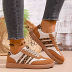 Damen Sportliche Sneaker mit Leoprint und atmungsaktivem Obermaterial R&B