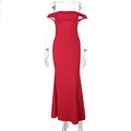 Damen Elegantes Off-Shoulder Maxikleid R&B