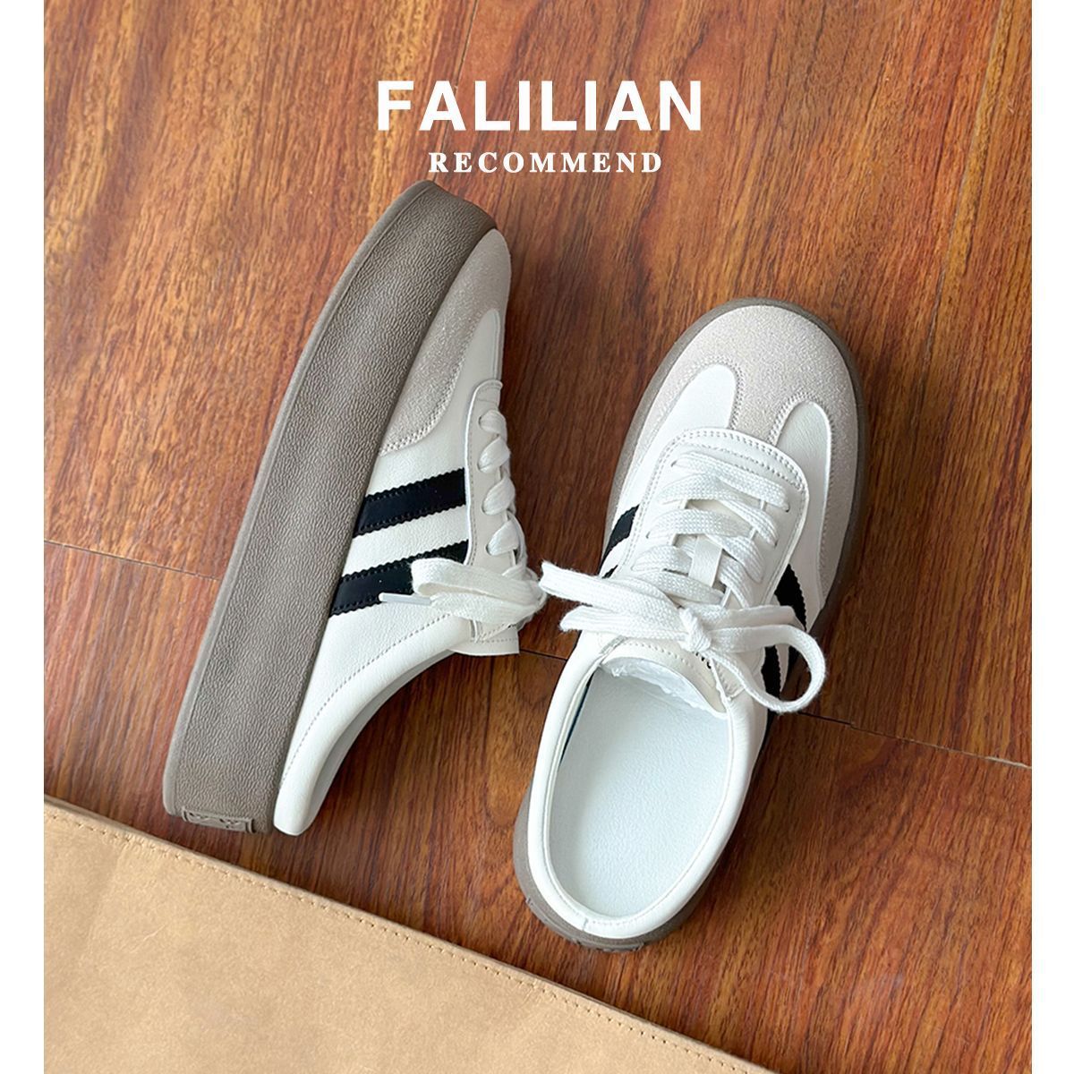 Damen Sportliche Sneakers mit dämpfender Sohle und klassischem Streifendesign