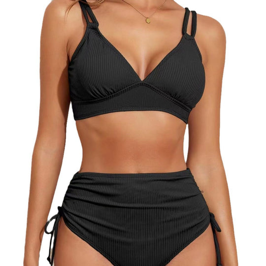 Damen Hochgeschnittener Bikini mit raffinierten Rüschendetails R&B