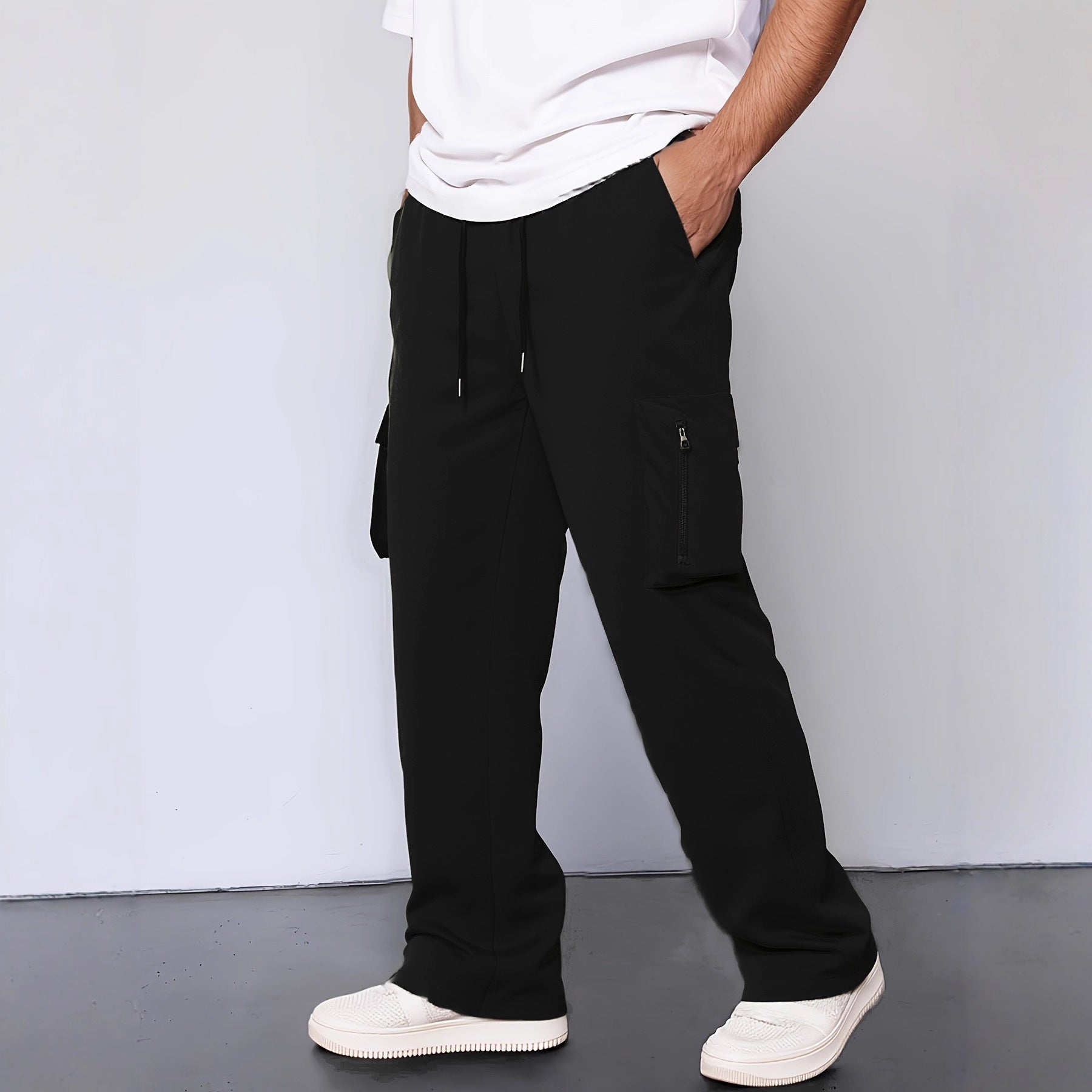 Herren Cargo-Hose mit funktionalen Taschen und verstellbarem Bund Hedi-Mode