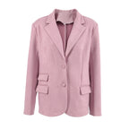 Damen Eleganter Oversized Blazer aus feinem Wildlederimitat R&B