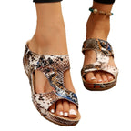 Damen Elegante Keil-Sandalen mit verzierten Riemen R&B