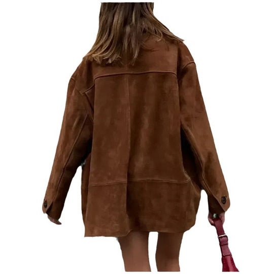 Damen modische Suede Jacke R&B