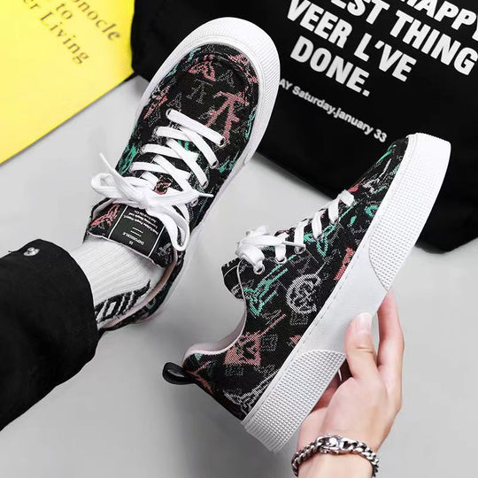 Damen Modische Canvas Sneakers mit einzigartiger Druckgestaltung R&B