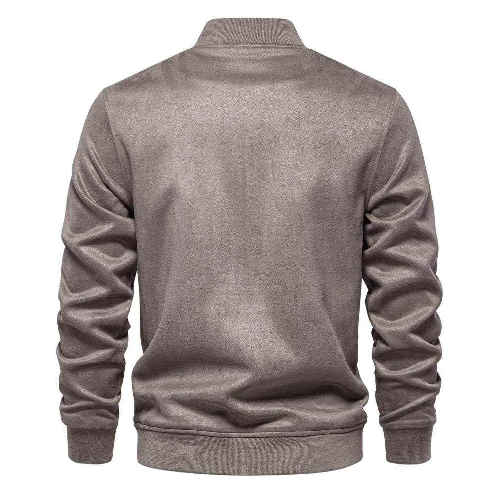 Herren leichter Kunstleder-Jacke mit praktischen Taschen