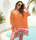 Damen luftiger Strandsarong mit buntem Häkelmuster R&B