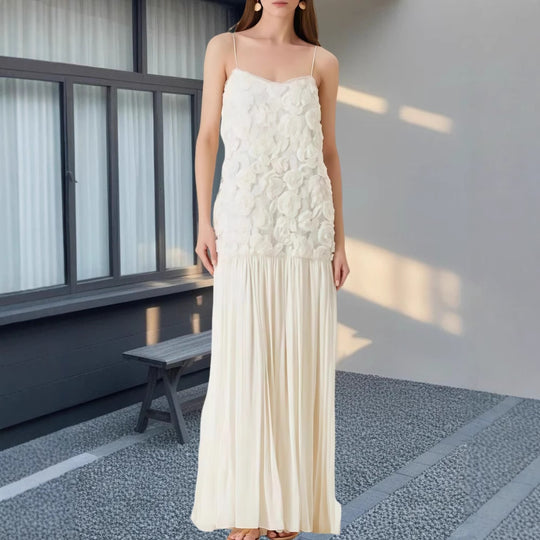 Damen Elegantes Abendkleid mit floralem Spitzenoberteil und schwingendem Rock R&B