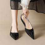 Damen elegante Slingback-Pumps mit modernem Materialmix