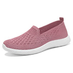 Damen atmungsaktive Slip-On Freizeitschuhe mit elastischem Strickoberteil R&B