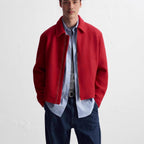 Damen Urbane Wolljacke mit modernem Stehkragen Hedi-Mode