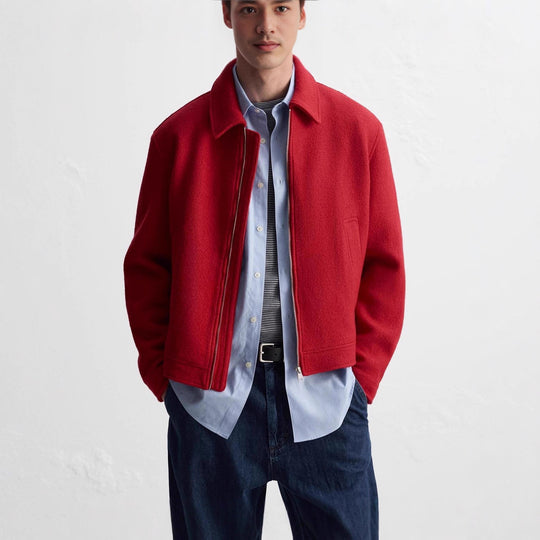 Damen Urbane Wolljacke mit modernem Stehkragen Hedi-Mode