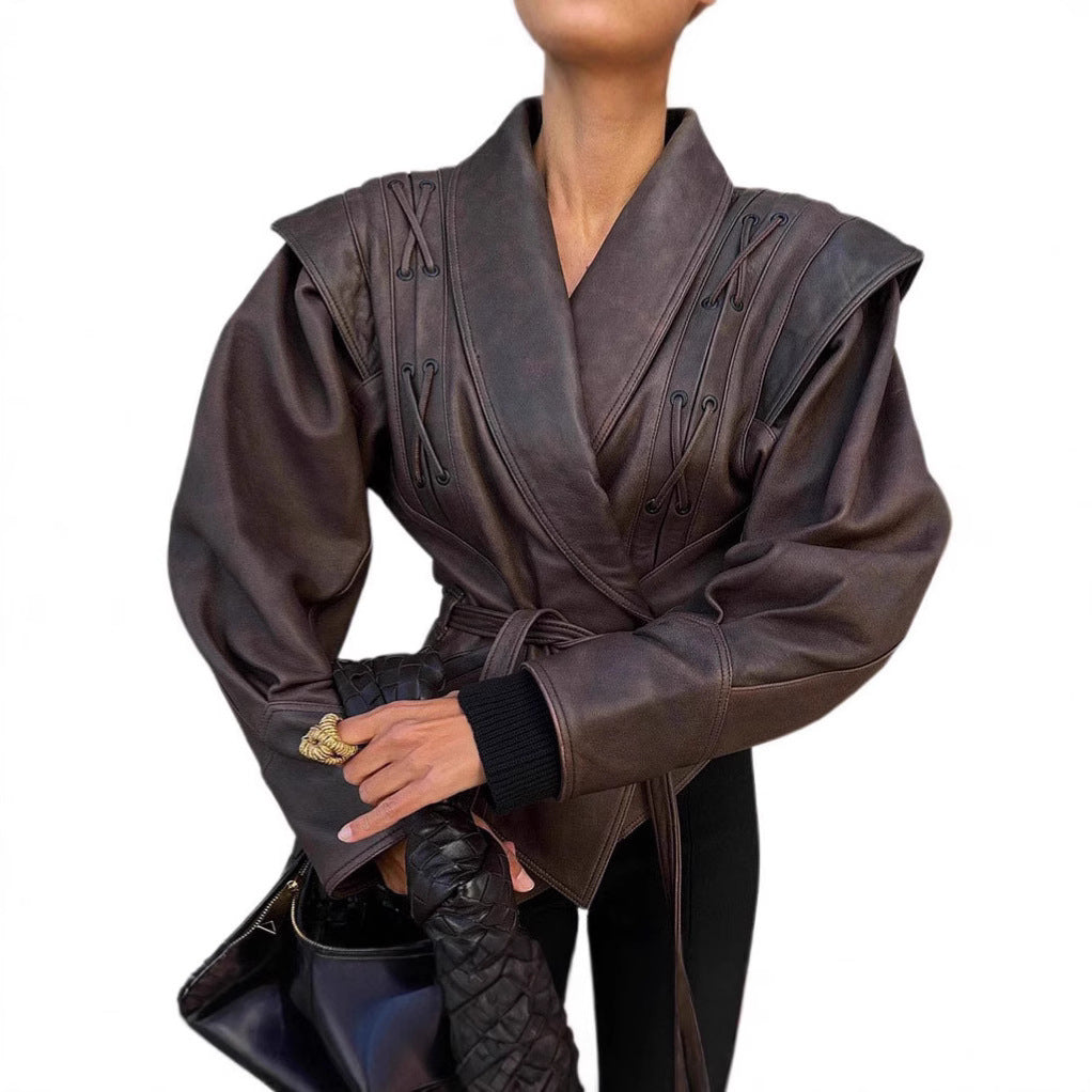 Damen blazer mit dekorativen Schnürungen R&B