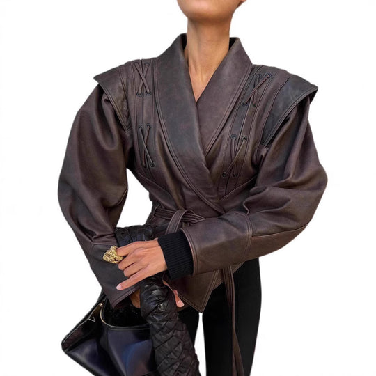 Damen blazer mit dekorativen Schnürungen R&B