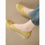 Damen bequeme Slip-On Ballerinas mit modischem Plateau R&B