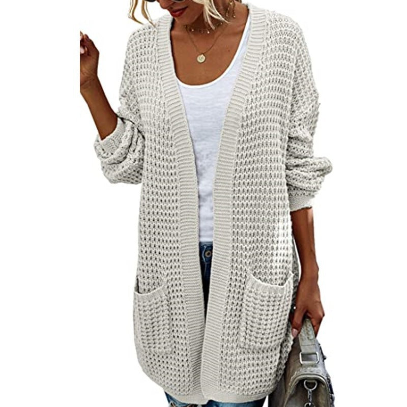 Damen Grob gestrickter Cardigan mit lässigem Schnitt und praktischen Taschen R&B