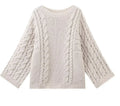 Damen Strickpullover mit voluminösen Ärmeln und strukturiertem Zopfmuster R&B
