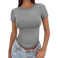 Damen figurbetontes Kurzarm-T-Shirt aus elastischem Material R&B