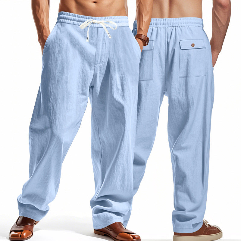Herren bequeme Freizeithose mit elastischem Bund und seitlichen Taschen R&B