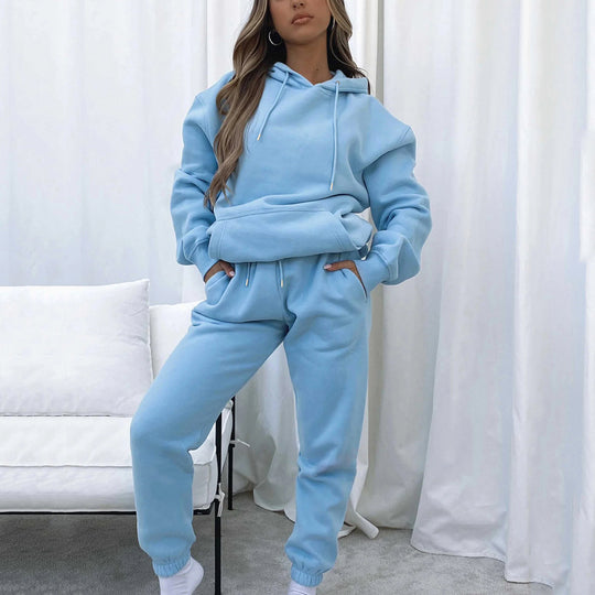 Damen lässiger Kapuzenpullover mit lockerer Passform und bequemen Jogginghosen R&B