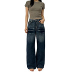 Damen Weite Denim-Jeans mit praktischen Taschen