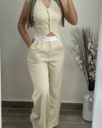 Damen Zweiteiliges Set mit tailliertem Blazer und schicker Hose R&B