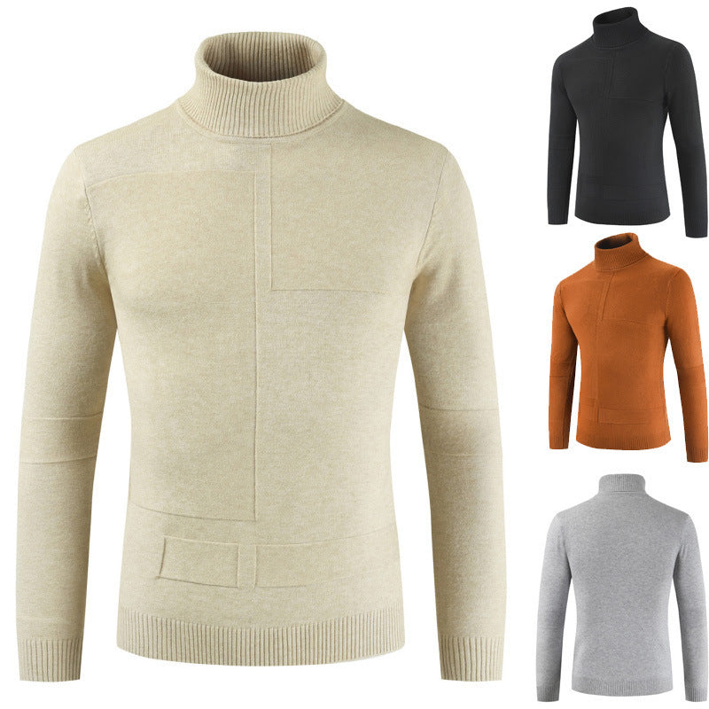 Herren Rollkragenpullover aus weichem Strickmaterial mit modernem Design R&B