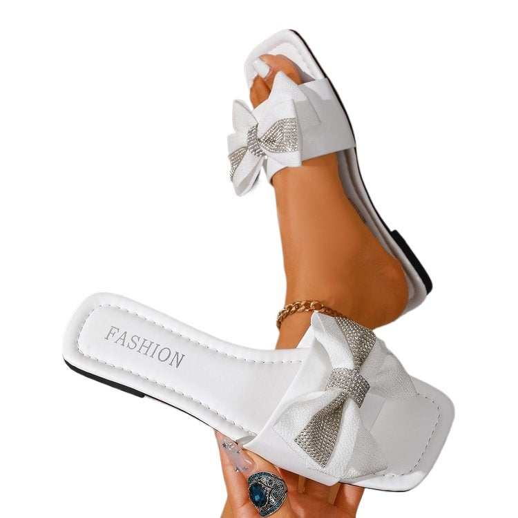Damen Elegante Sandalen mit strassverziertem Schleifendetail R&B