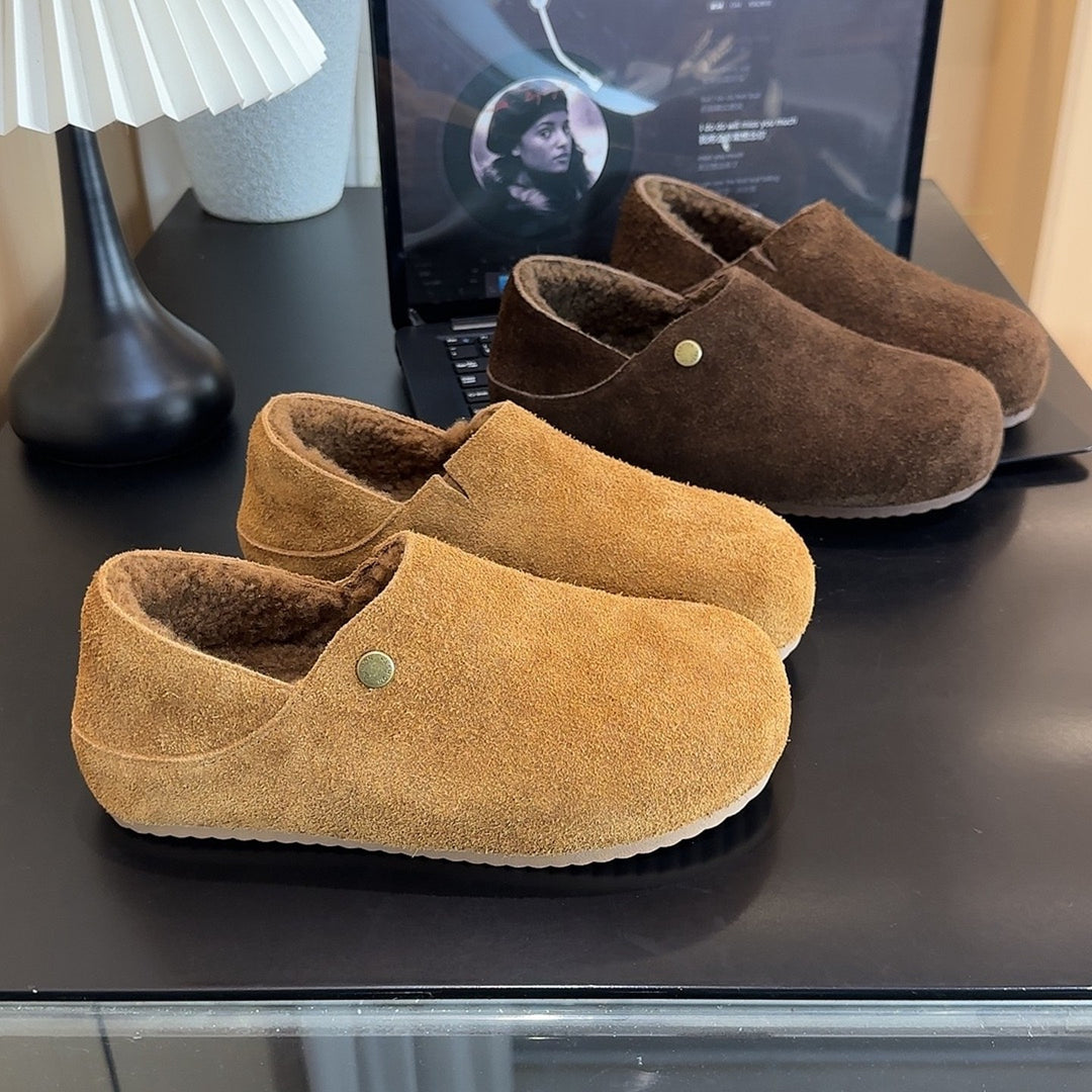 Damen Hausschuhe aus kuscheligem Veloursleder mit komfortablem Innenfutter R&B