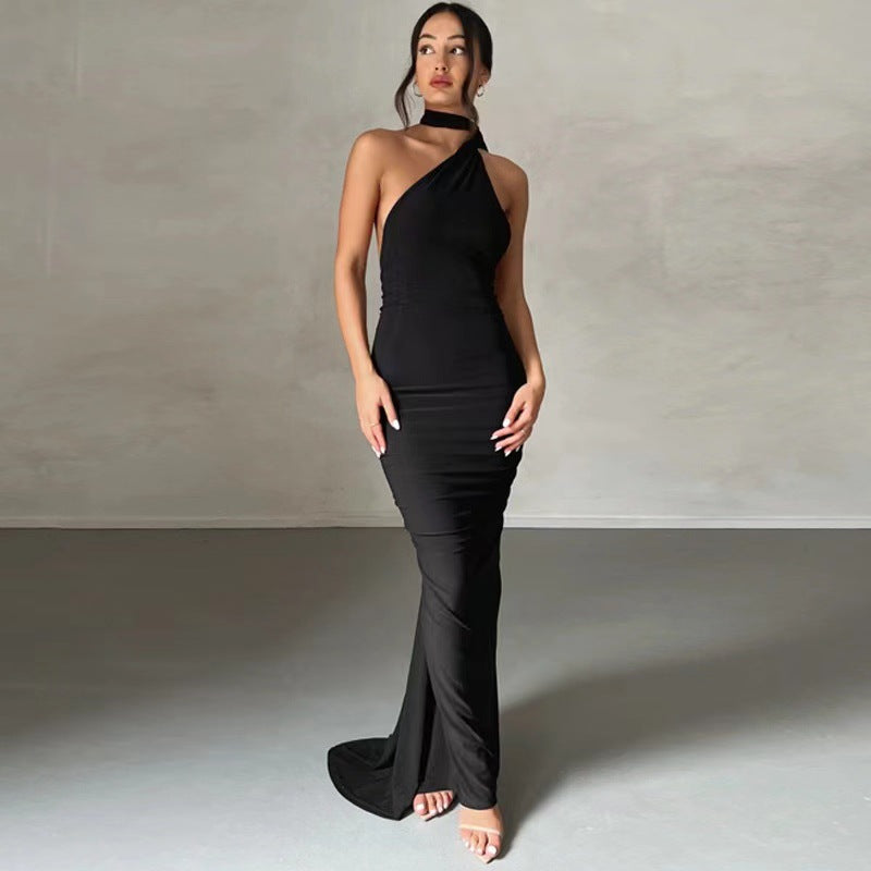 Damen Elegantes Wickelkleid mit asymmetrischem Saum und figurbetontem Schnitt EB