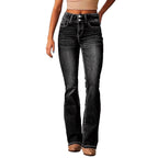 Damen Flared Jeans mit hohem Bund und flexibler Passform R&B